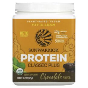 Thực phẩm chức năng Sunwarrior Classic Plus Protein Plant Based Chocolate 13.2 oz (375 g) 814784024165