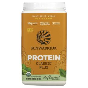 Thực phẩm chức năng Sunwarrior Classic Plus Protein Plant Based Unflavored 1.65 lb (750 g) 814784024196