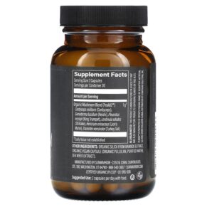 Thực phẩm bổ sung Sunwarrior Mushroom Blend 60 Vegan Capsules 810100920036