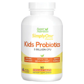 Thực phẩm chức năng Super Nutrition Kid’s Probiotics Wild Berry Flavor 5 Billion CFU 90 Chewable Tablets 898220021819