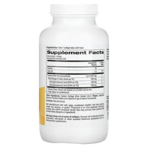 Thực phẩm bổ sung Super Nutrition Omega-3 Fish Oil 1.000 mg 240 Fish Softgels 898220021413