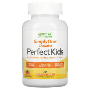Thực phẩm chức năng Super Nutrition Perfect Kids Complete Multivitamin Wild-Berry 60 Vegetarian Chewable Tablets 033739002359