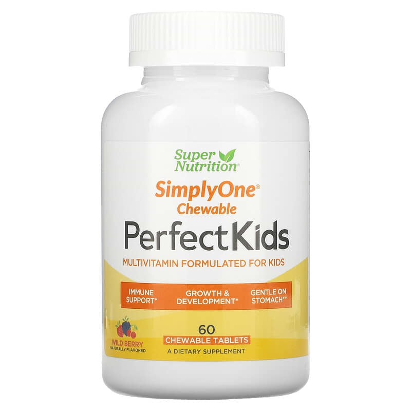 Super Nutrition Perfect Kids Complete Multivitamin Wild-Berry 60 Vegetarian Chewable Tablets 8 Thực phẩm chức năng Super Nutrition Perfect Kids Complete Multivitamin Wild-Berry 60 Vegetarian Chewable Tablets 033739002359