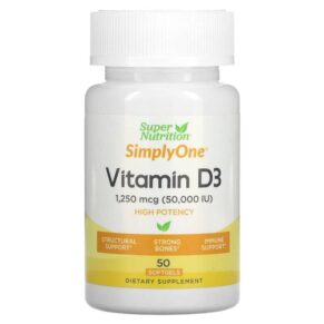 Thực phẩm chức năng Super Nutrition Simply One Vitamin D-3 50.000 IU 50 Softgels 033739003783