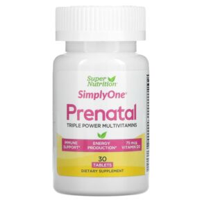 Thực phẩm chức năng Super Nutrition SimplyOne PreNatal Triple Power Multivitamins 30 Tablets 033739001581