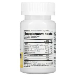 Thực phẩm bổ sung Super Nutrition SimplyOne See Clearly Triple Power Vision Formula Wild-Berry Flavor 30 Chewable Tablets 033739002649