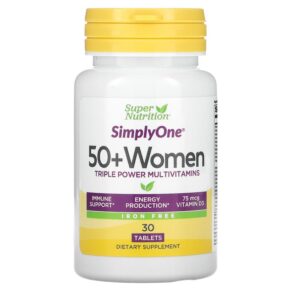 Thực phẩm chức năng Super Nutrition SimplyOne Women’s 50+ Triple Power Multivitamins Iron Free 30 Tablets 033739002274
