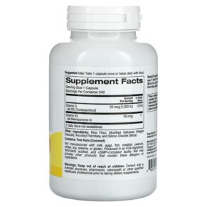 Super Nutrition Vitamin D3 + K2 240 Veggie Capsules 3 Thực phẩm bổ sung Super Nutrition Vitamin D3 + K2 240 Veggie Capsules 898220021246