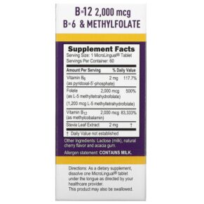 Superior Source Activated B-12 Methylcobalamin B-6 (P-5-P) & Methylfolate 60 Microlingual Instant Dissolve Tablets 3 Thực phẩm bổ sung Superior Source Activated B-12 Methylcobalamin B-6 (P-5-P) & Methylfolate 60 Microlingual Instant Dissolve Tablets 076635904754