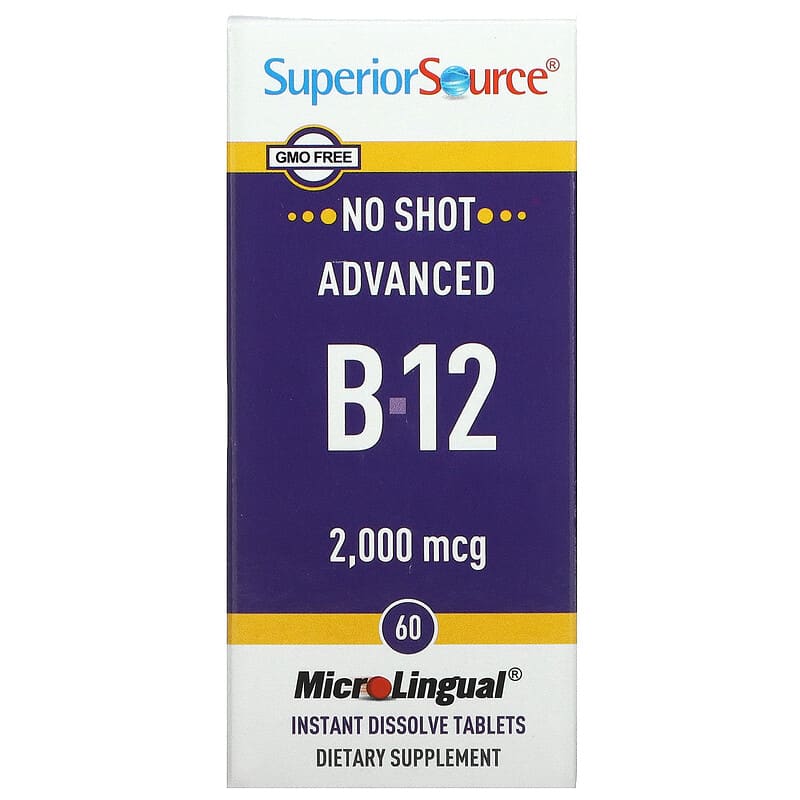 Superior Source Advanced B-12 2.000 mcg 60 MicroLingual Instant Dissolve Tablets 8 Thực phẩm chức năng Superior Source Advanced B-12 2.000 mcg 60 MicroLingual Instant Dissolve Tablets 076635920303