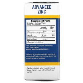 Thực phẩm bổ sung Superior Source Advanced Zinc Vitamin D3 60 MicroLingual Instant Dissolve Tablets 076635921201