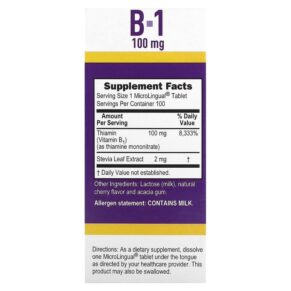 Thực phẩm bổ sung Superior Source B-1 100 mg 100 Instant Dissolve Tablets 076635905102