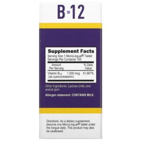 Thực phẩm bổ sung Superior Source Cyanocobalamin B12 1.000 mcg 100 MicroLingual Instant Dissolve Tablets 076635900305