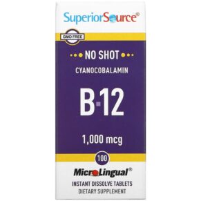 Thực phẩm chức năng Superior Source Cyanocobalamin B12 1.000 mcg 100 MicroLingual Instant Dissolve Tablets 076635900305