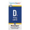 Thực phẩm chức năng Superior Source D3 10 mcg (400 IU) 100 MicroLingual Instant Dissolve Tablets 076635904501