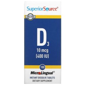 Thực phẩm chức năng Superior Source D3 10 mcg (400 IU) 100 MicroLingual Instant Dissolve Tablets 076635904501