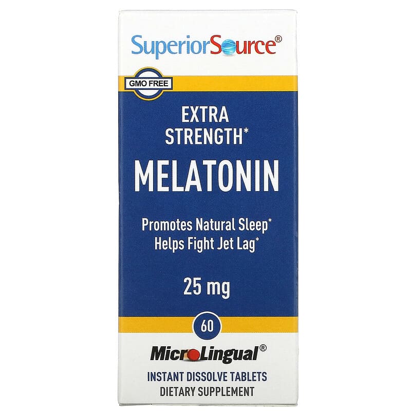 Superior Source Extra Strength Melatonin 25 mg 60 MicroLingual Instant Dissolve Tablets 8 Thực phẩm chức năng Superior Source Extra Strength Melatonin 25 mg 60 MicroLingual Instant Dissolve Tablets 076635921003