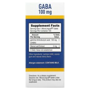 Thực phẩm bổ sung Superior Source GABA 100 mg 100 MicroLingual Instant Dissolve Tablets 076635909001
