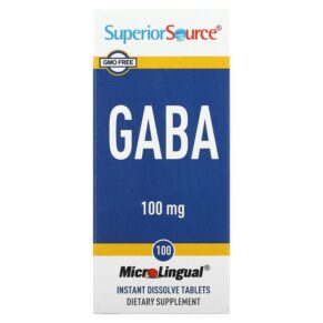 Thực phẩm chức năng Superior Source GABA 100 mg 100 MicroLingual Instant Dissolve Tablets 076635909001