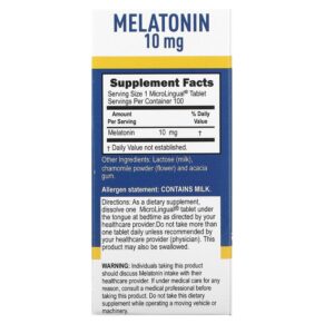 Thực phẩm bổ sung Superior Source Melatonin 10 mg 100 MicroLingual Instant Dissolve Tablets 076635902408