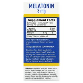 Thực phẩm bổ sung Superior Source Melatonin 3 mg 60 MicroLingual Instant Dissolve Tablets 076635900008