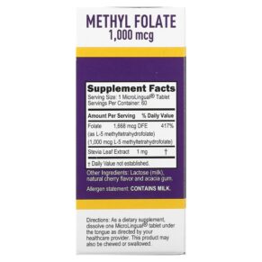 Thực phẩm bổ sung Superior Source Methyl Folate 1.000 mcg 60 Instant Dissolve Tablets 076635902507