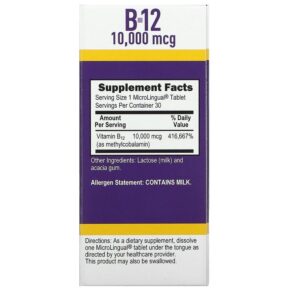 Thực phẩm bổ sung Superior Source Methylcobalamin B-12 10.000 mcg 30 MicroLingual Instant Dissolve Tablets 076635909605
