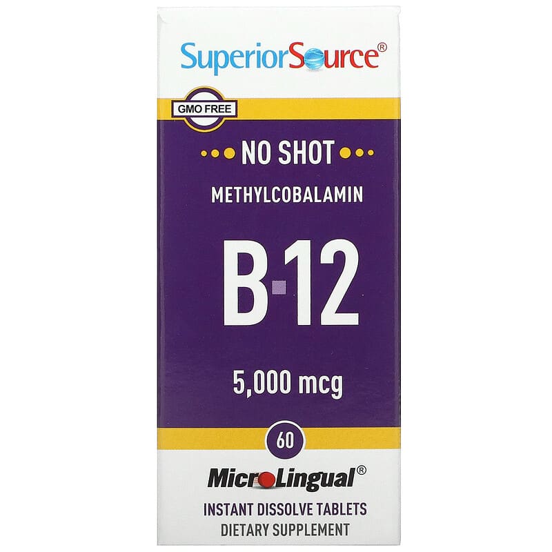 Superior Source Methylcobalamin B-12 5.000 mcg 60 MicroLingual Instant Dissolve Tablets 8 Thực phẩm chức năng Superior Source Methylcobalamin B-12 5.000 mcg 60 MicroLingual Instant Dissolve Tablets 076635907502