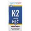 Thực phẩm chức năng Superior Source Vitamin K-2 100 mcg 60 Microlingual Instant Dissolve Tablets 076635904303
