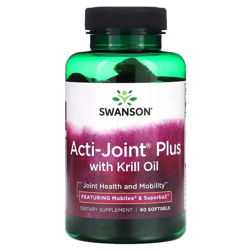 Swanson Acti-Joint Plus with Krill Oil 60 Softgels 8 Thực phẩm chức năng Swanson Acti-Joint Plus with Krill Oil 60 Softgels 087614210124