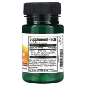 Thực phẩm bổ sung Swanson Activated B12 Complex Natural Cherry 60 Lozenges 087614029078