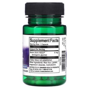 Thực phẩm bổ sung Swanson Albion Boron 6 mg 60 Capsules 087614210285