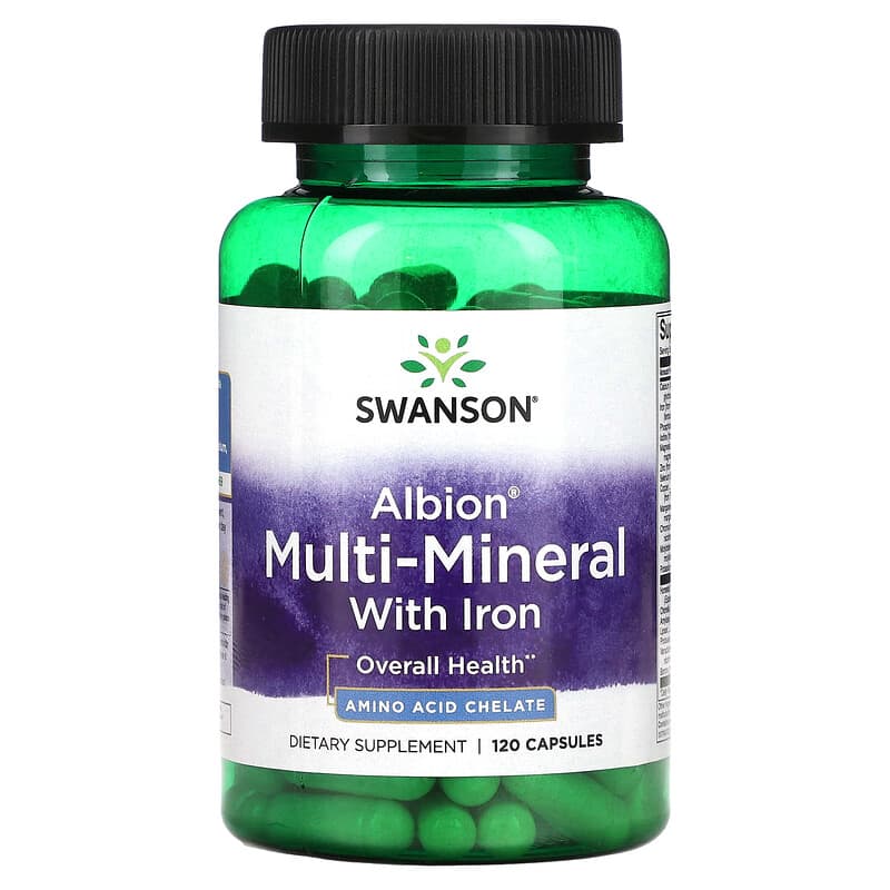 Swanson Albion Multi-Mineral with Iron 120 Capsules 8 Thực phẩm chức năng Swanson Albion Multi-Mineral with Iron 120 Capsules 087614020624