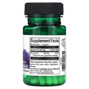 Thực phẩm bổ sung Swanson Albion Zinc 30 mg 90 Capsules 087614020655