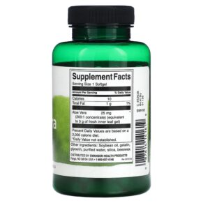 Swanson Aloe Vera 25 mg 100 Softgels 3 Thực phẩm bổ sung Swanson Aloe Vera 25 mg 100 Softgels 087614141619