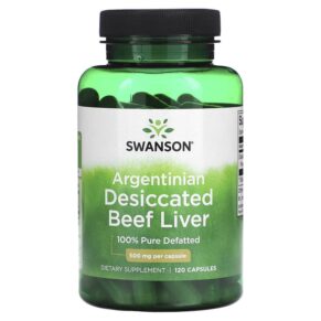 Thực phẩm chức năng Swanson Argentinian Desiccated Beef Liver 500 mg 120 Capsules 087614111988
