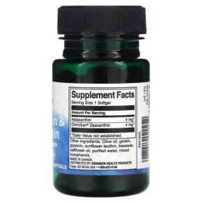 Swanson Astaxanthin & Zeaxanthin 60 Softgels 3 Thực phẩm bổ sung Swanson Astaxanthin & Zeaxanthin 60 Softgels 087614029252