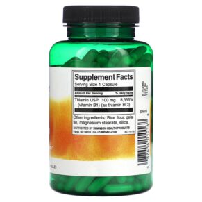 Thực phẩm bổ sung Swanson B1 Thiamin 100 mg 250 Capsules 087614010168