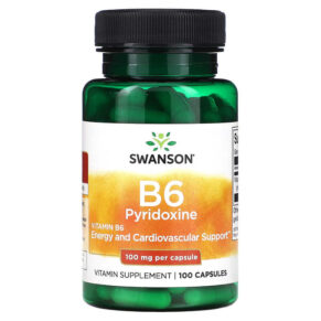 Thực phẩm chức năng Swanson B6 Pyridoxine 100 mg 100 Capsules 087614010212