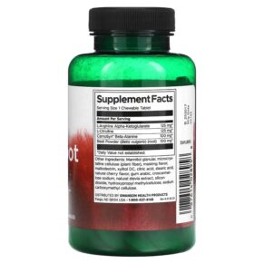 Thực phẩm bổ sung Swanson Beet Root NO+ 60 Chewables 087614028958