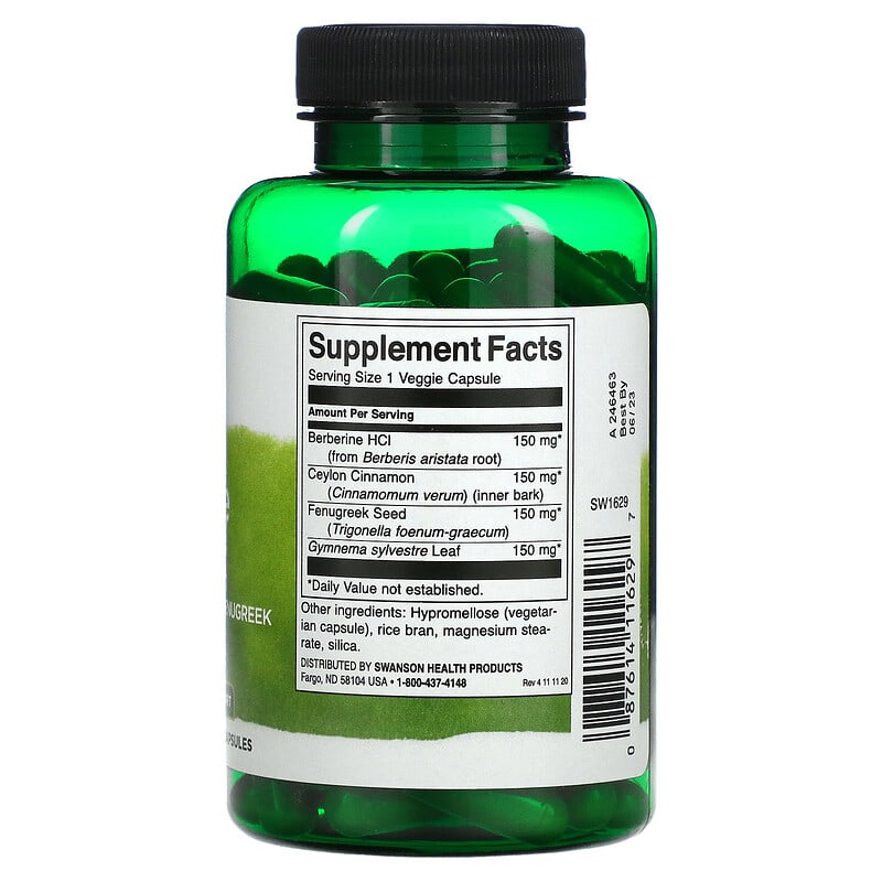 Swanson Berberine Complex 90 Veggie Capsules 2 Thực phẩm bổ sung Swanson Berberine Complex 90 Veggie Capsules 087614116297