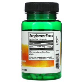 Thực phẩm bổ sung Swanson Biotin 5.000 mcg 100 Capsules 087614018775