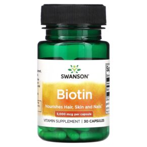 Thực phẩm chức năng Swanson Biotin 5.000 mcg 30 Capsules 087614112398