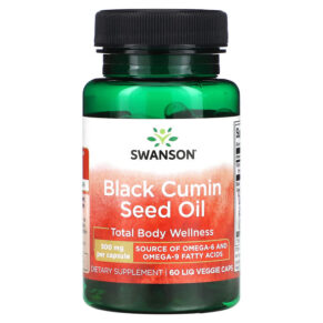Thực phẩm chức năng Swanson Black Cumin Seed Oil 500 mg 60 Liq Veggie Caps 087614170633