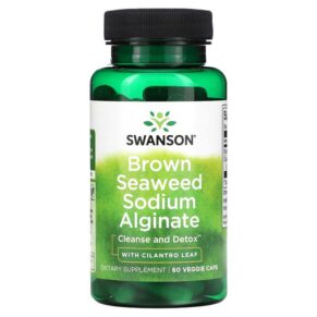 Thực phẩm chức năng Swanson Brown Seaweed Sodium Alginate with Cilantro Leaf 60 Veggie Caps 087614115931
