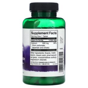 Swanson Calcium Carbonate Aspartate & Citrate 500 mg 100 Tablets 3 Thực phẩm bổ sung Swanson Calcium Carbonate Aspartate & Citrate 500 mg 100 Tablets 087614018621