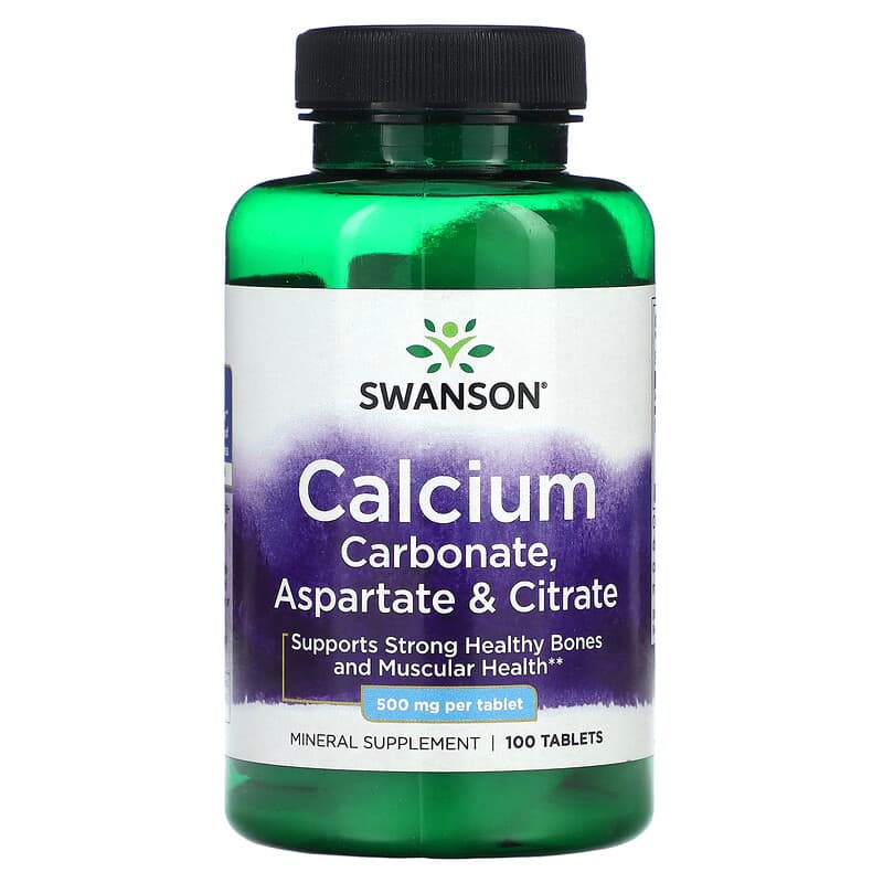Swanson Calcium Carbonate Aspartate & Citrate 500 mg 100 Tablets 8 Thực phẩm chức năng Swanson Calcium Carbonate Aspartate & Citrate 500 mg 100 Tablets 087614018621