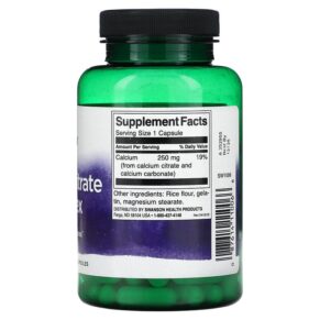 Thực phẩm bổ sung Swanson Calcium Citrate Complex 250 mg 100 Capsules 087614110066