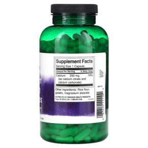 Thực phẩm bổ sung Swanson Calcium Citrate Complex 250 mg 300 Capsules 087614111100