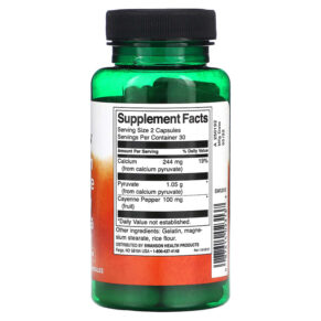 Thực phẩm bổ sung Swanson Calcium Pyruvate Energy Formula 60 Capsules 087614023137